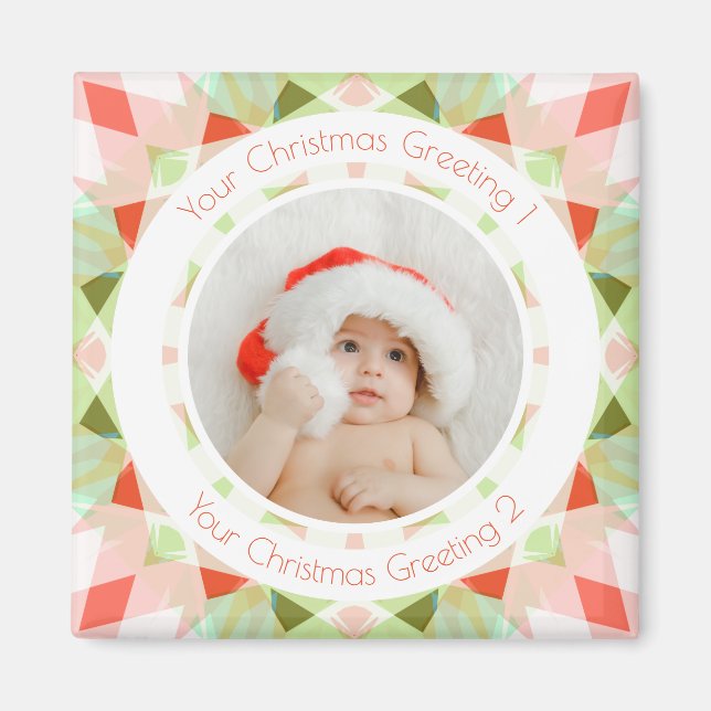 Imán Regalo de recuerdo de foto de estrella de Navidad  (Frente)