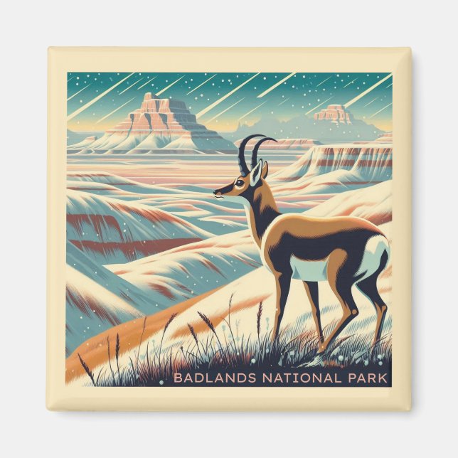 Imán Regalo de recuerdo de invierno del Parque Nacional (Frente)