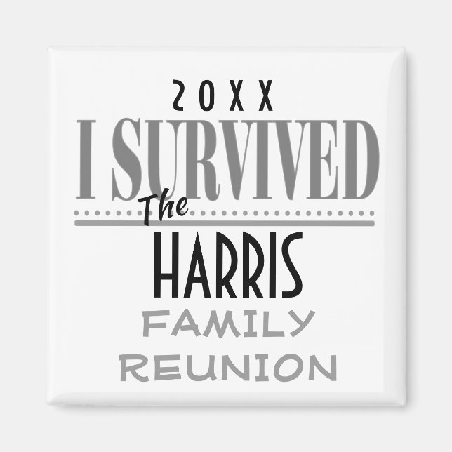 Imán Regalo de recuerdo de la reunión familiar con cita (Frente)