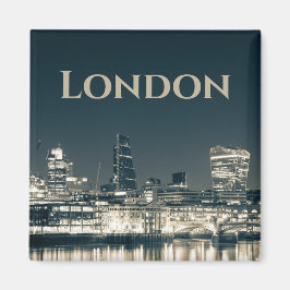 Imán Regalo de recuerdo urbano de London Skyline Panora