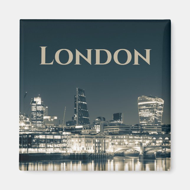 Imán Regalo de recuerdo urbano de London Skyline Panora (Frente)