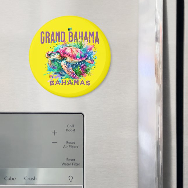 Imán Regalo de souvenirs de Bahamas: Gran Tortuga marin (In situ (nevera))