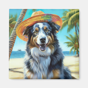 Imán Regalo de verano para amante de perros Pastor Aust