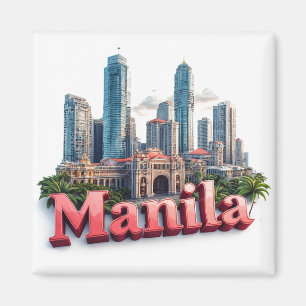 Imán Regalo de viaje a Manila Filipinas para visitantes