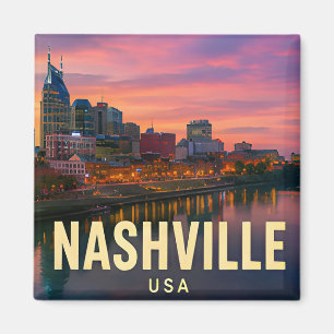 Imán Regalo de viaje a Nashville Tennessee Music City