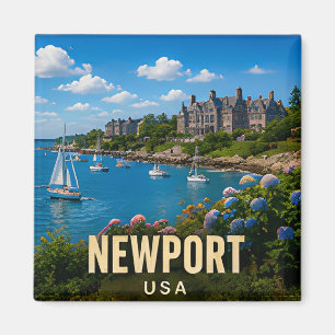 Imán Regalo de viaje costero del puerto de Newport Rhod