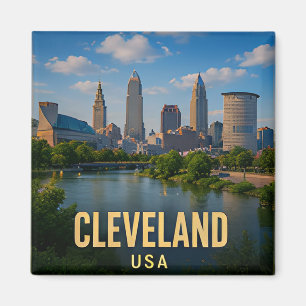 Imán Regalo de viaje de Cleveland Ohio frente al mar