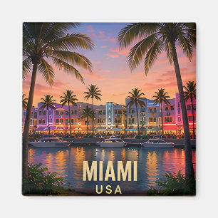 Imán Regalo de viaje de Miami Florida Tropical junto al
