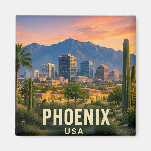 Imán Regalo de viaje de Phoenix Arizona Desierto Montañ