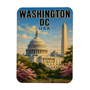 Imán 🟡 Regalo de viaje de primavera del Capitolio de W