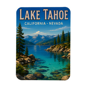 Imán Regalo de viaje escénico esmeralda del lago Tahoe