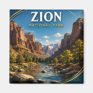 Imán regalo de viaje Zion National Park Angels Landing