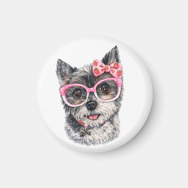 Imán Regalo de Yorkshire Terrier para amantes de los pe (Frente)
