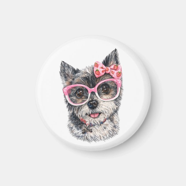 Imán Regalo de Yorkshire Terrier para amantes de los pe (Frente)