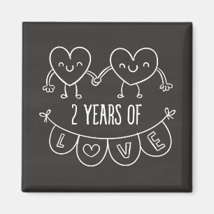 Imán Regalo del 2do Aniversario De Su Corazón De Caras
