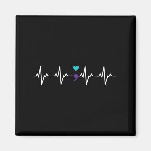 Imán Regalo del Corazón Punto y Coma Prevención de la C