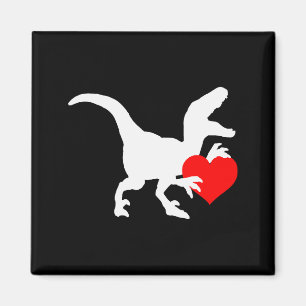 Imán Regalo del Día de San Valentín Amor de Raptor Dino