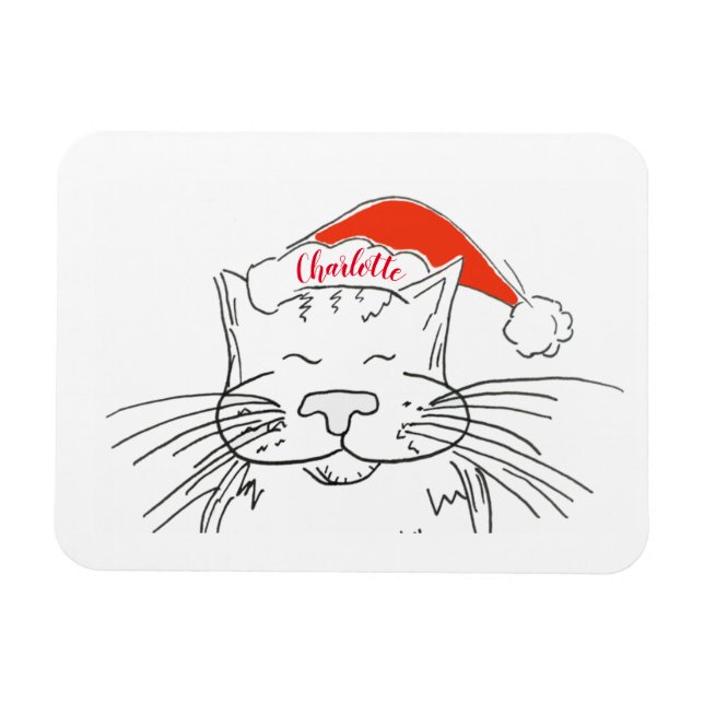 Imán Regalo del gato del tabú de Navidad (Horizontal)