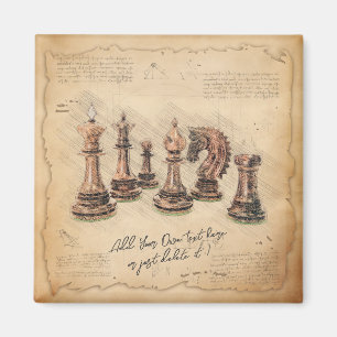 Imán Regalo del jugador de arte de piezas de ajedrez an