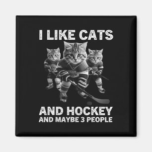 Imán Regalo Divertido de Hockey de Gato para Introverti