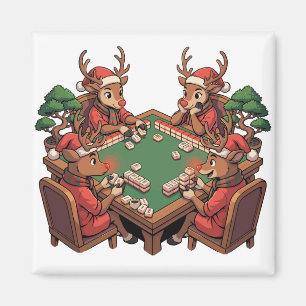 Imán Regalo divertido de Mahjong de Navidad, el chino d
