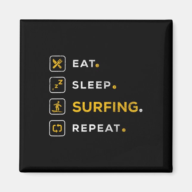 Imán Regalo divertido de Navidad para surfear Comer Dor (Frente)