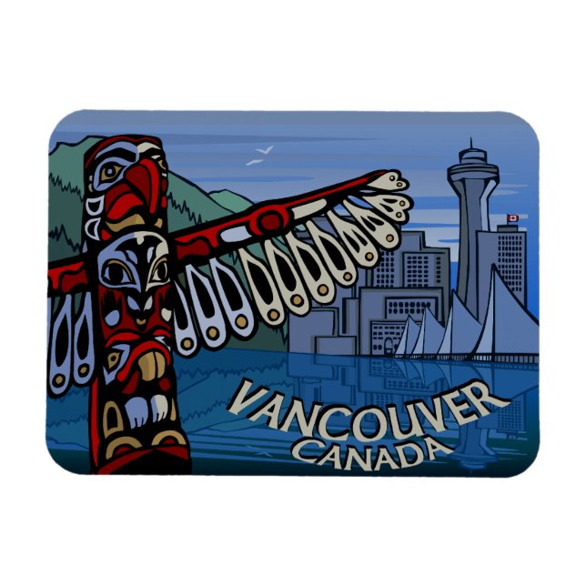 Imán Regalo emblemático de Vancouver Souvenir Magnet To (Horizontal)