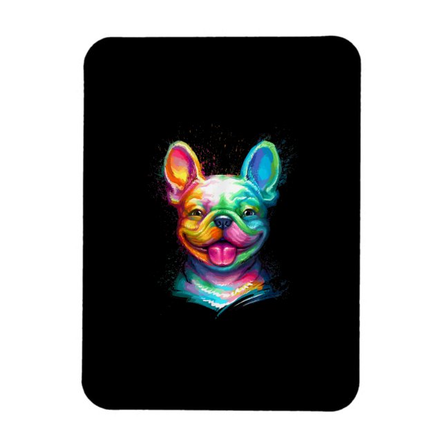 Imán regalo feliz de cara sonriente de bulldog francés (Vertical)
