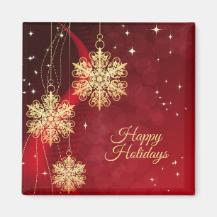 Imán Regalo Fiesta de navidades Rojo Vacaciones de copo