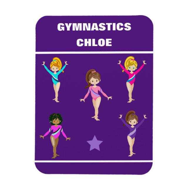IMÁN REGALO GIMNÁSTICO CON 5 GIMNASTOS PERSONALIZADOS (Vertical)