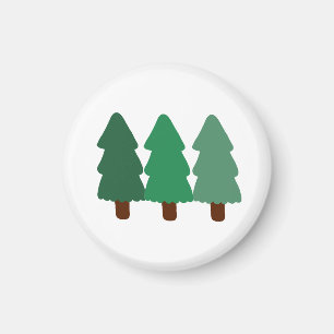 Imán Regalo minimalista de tres pinos del bosque