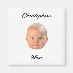 Imán Regalo moderno minimalista para mamá con foto del