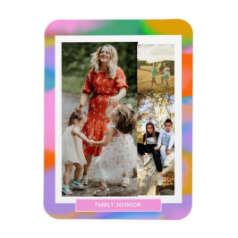 Imán Regalo moderno y hermoso de 3 fotos familiares en