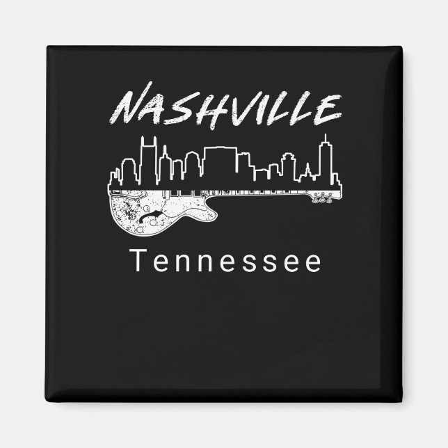 Imán Regalo Nashville de recuerdo de música de guitarra (Frente)