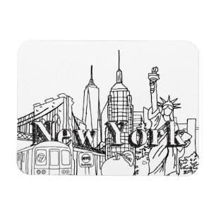 Imán Regalo NYE New York de Souvenirs Vacation Souvenir