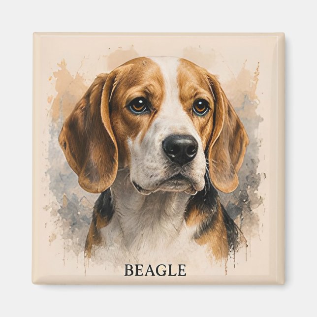 Imán Regalo para Amante de Perros Amigo Beagle (Frente)