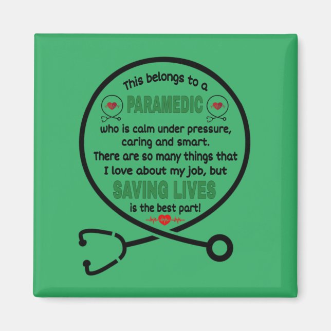 Imán Regalo paramédico. Esto Pertenece A Un Paramédico (Frente)