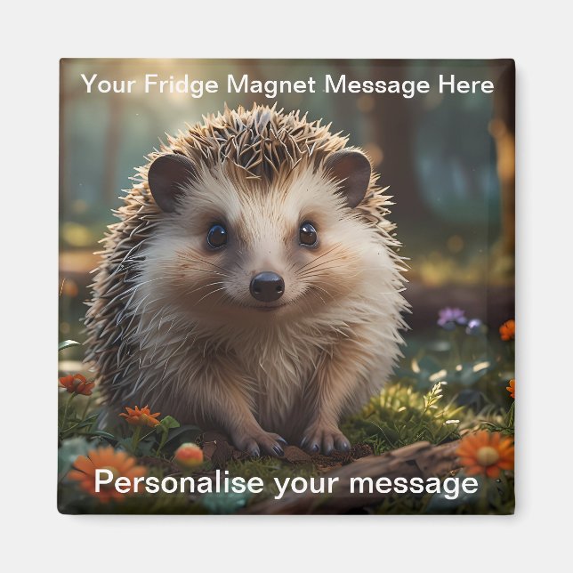 Imán Regalo personalizable personalizado de Hedgehog Cu (Frente)
