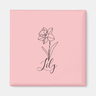 Imán Regalo personalizado de flor de nacimiento de Narc