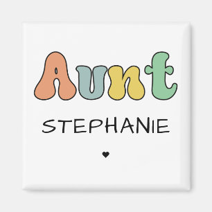 Imán Regalo personalizado tía Retro Tía Personalizada