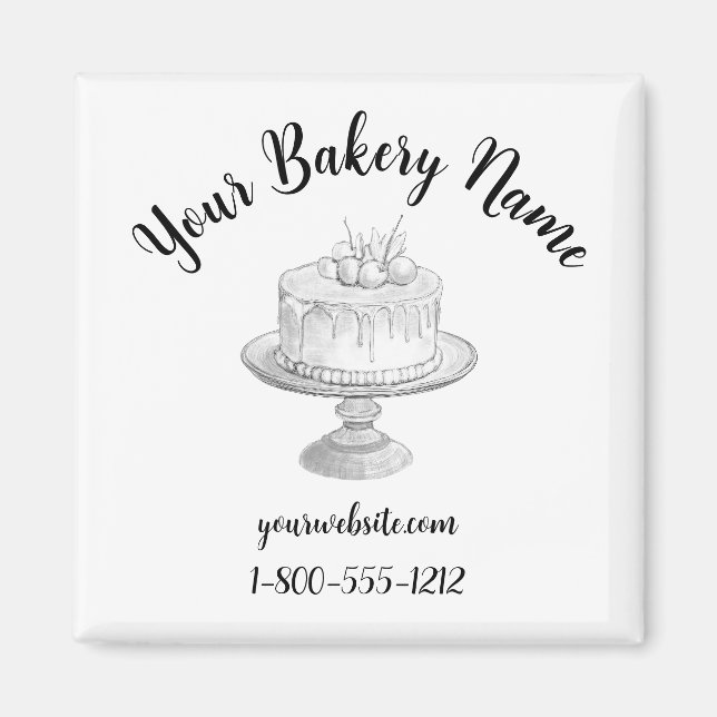 Imán Regalo promocional de pasteles caseros blanco (Frente)