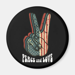 Imán Regalo Retro de la Paz Vintage 60's 70's Hippie
