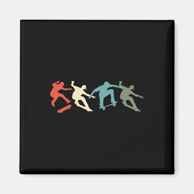 Imán Regalo Retro De Monopatín Para Monopatín (Frente)
