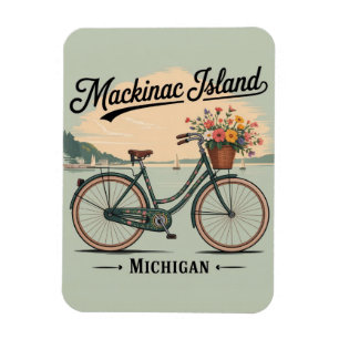 Imán Regalo vintage de Mackinac Island Michigan con Flo