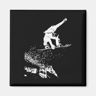 Imán Regalo Vintage Para Snowboarder Wintersport Design