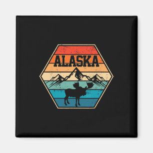 Imán Regalo Vintage Retro Caminata Montaña Alaska EE. U