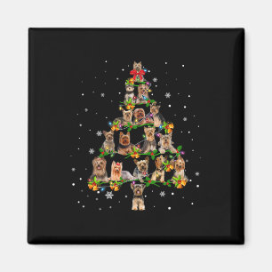 Imán Regalo Yorkshire Terrier árbol de Navidad Santa Pe