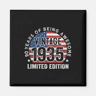 Imán Regalos 90 Cumpleaños Hombres Vintage 1935 90 Años