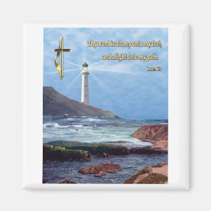 Imán Regalos cristianos de faro Psalm 119