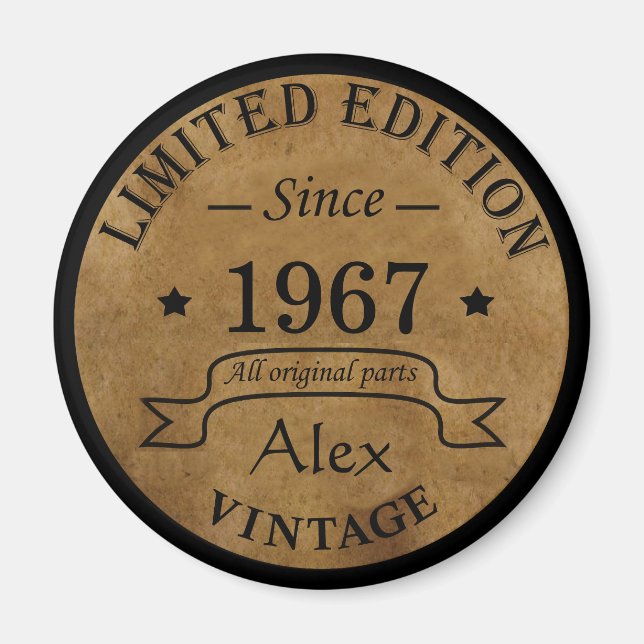 Imán Regalos de 45 años personalizados vintage (Frente)